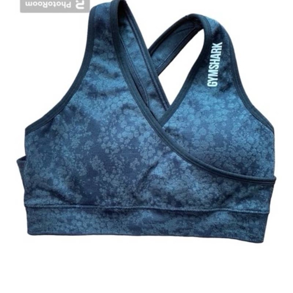Gymshark Black/Gray Print Sports Bra Size‎ S NWOTs